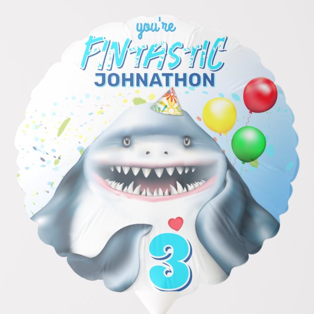 Shark Funny Birthday Balloon (Front)
