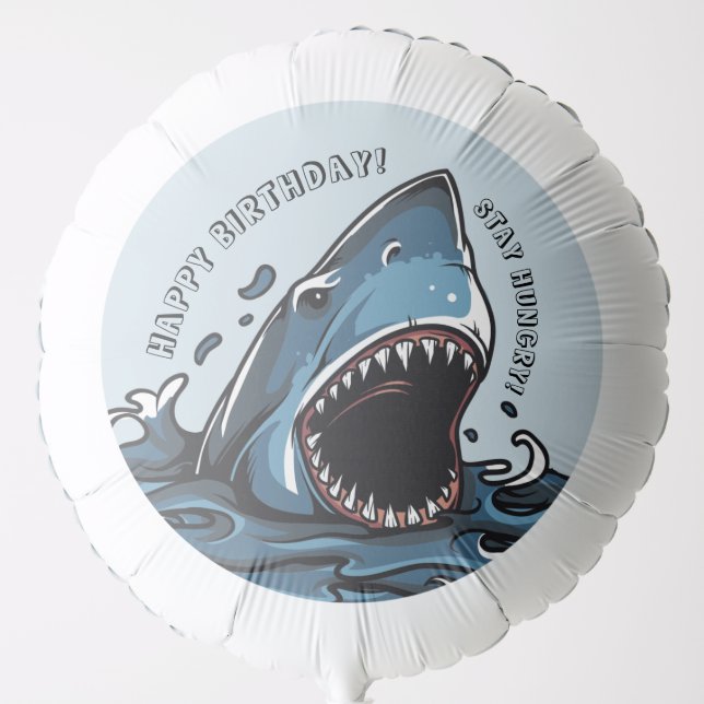 SHARK FUNNY BIRTHDAY HELIUM BALLOONS (Front)