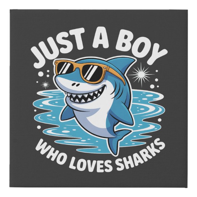 Shark Funny Quote  Faux Canvas Print (Front)