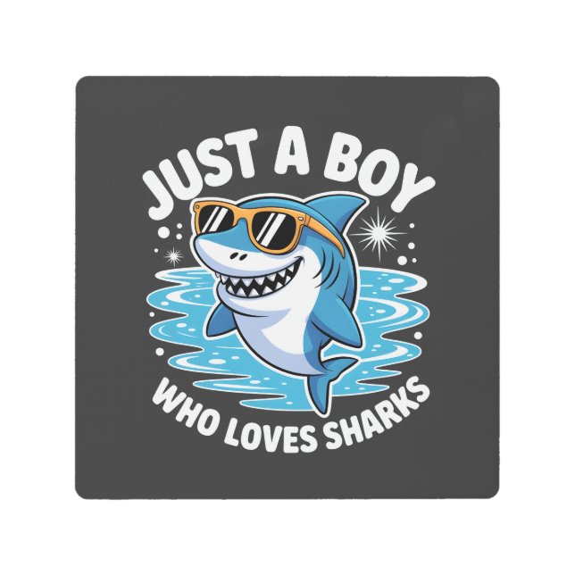 Shark Funny Quote  Metal Print (Front)