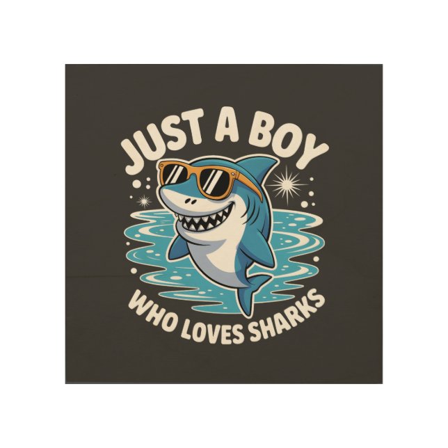 Shark Funny Quote  Wood Wall Art (Front)