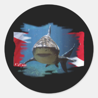 Shark Gear by Divers Den Classic Round Sticker