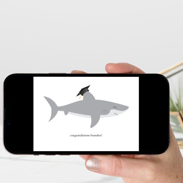 Shark Graduation Card (Front Digital)