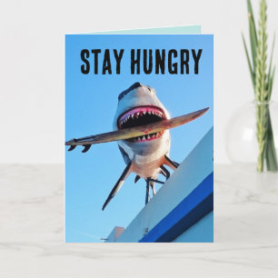 SHARK GRADUATION GREETING CARD