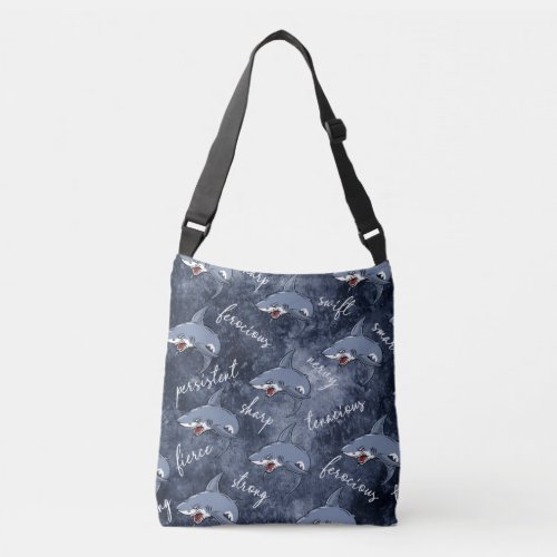 Shark _ Graphic Art All Over Print Pattern Crossbody Bag