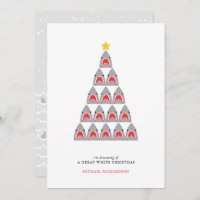 Shark Great White Christmas Flat Holiday Card