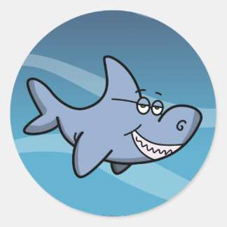 Shark Grin Round Sticker