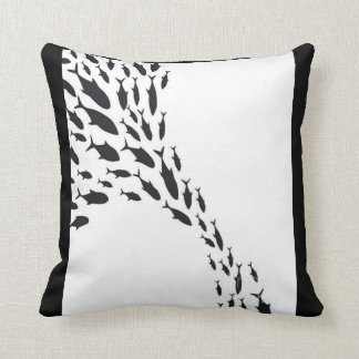 Shark Group Swiming Fish School Patterns Throw Pillow