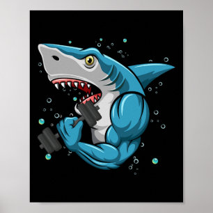 Shark Gym Powerlifting Weightlifting Bodybuilding Poster