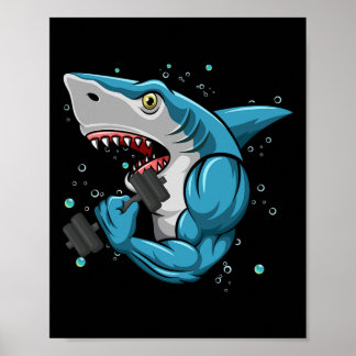 Shark Gym Powerlifting Weightlifting Bodybuilding  Poster