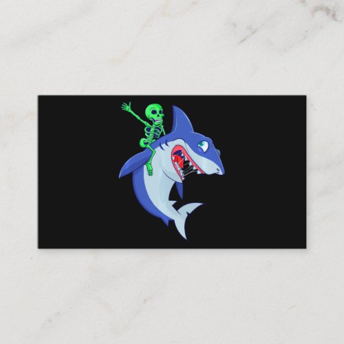 Shark Halloween Skeleton Riding Sharks Lover Funny Enclosure Card