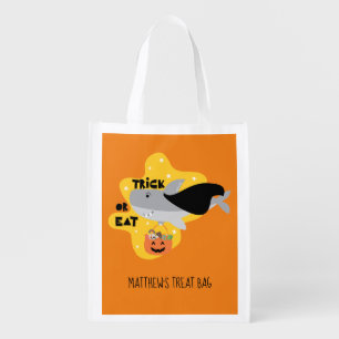 Shark Halloween Treat Grocery Bag