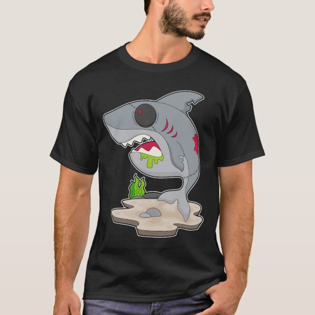 Shark Halloween Zombie T-Shirt (Front)