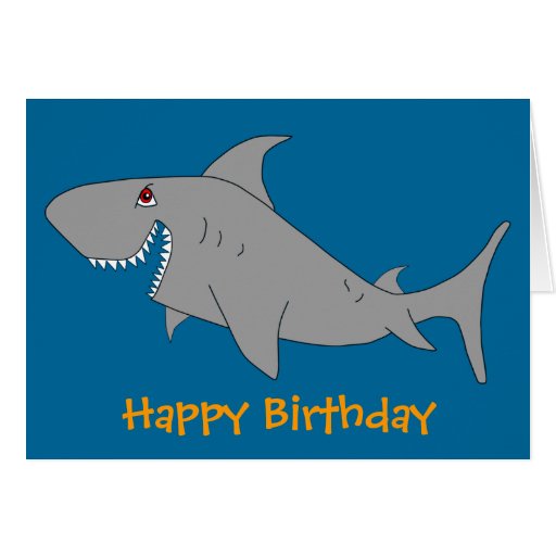 Shark Happy Birthday Card | Zazzle