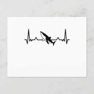 Shark Heartbeat Fish Gift Mom Dad Postcard