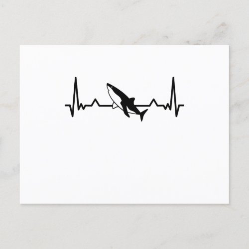 Shark Heartbeat Fish Gift Mom Dad Postcard