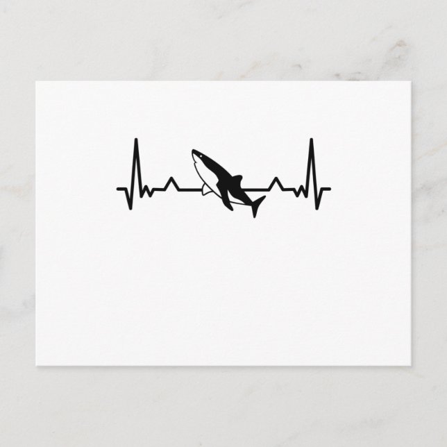 Shark Heartbeat Fish Gift Mom Dad Postcard (Front)