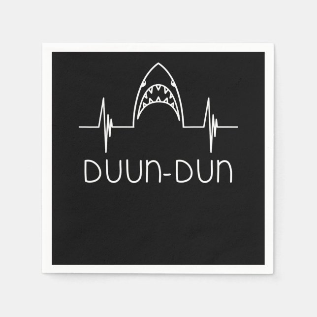 Shark Heartbeat Funny Shark  | Shark Lovers Napkins (Front)