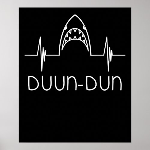 Shark Heartbeat Funny Shark   Shark Lovers Poster