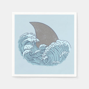 Shark illustration napkins