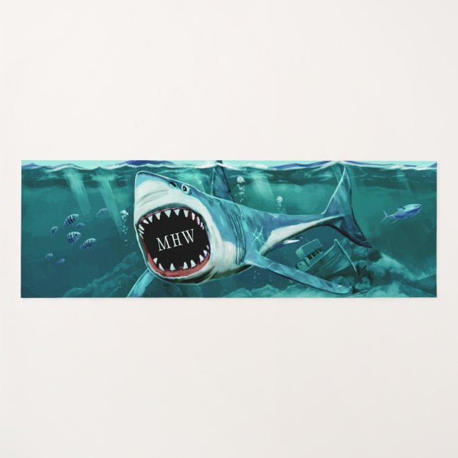 Shark Illustration yoga mat (Front (Horizontal))