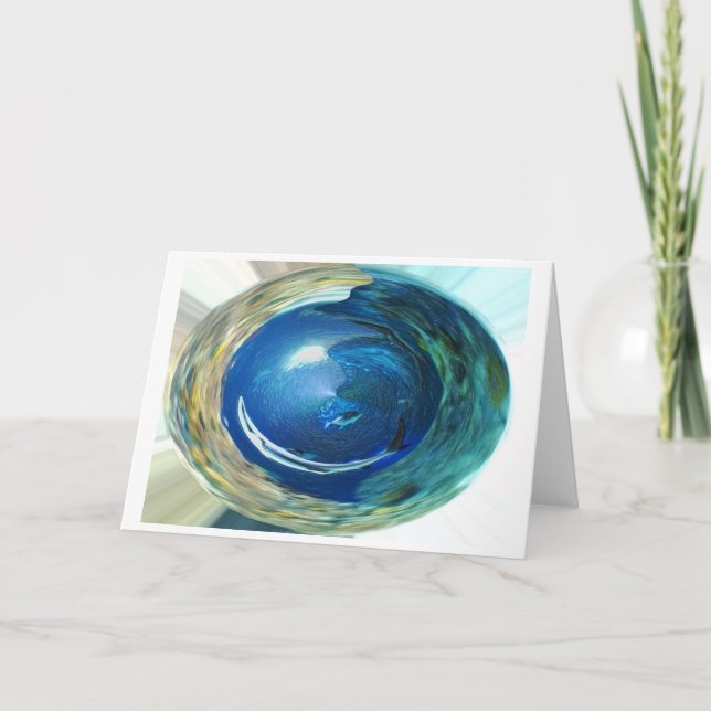 Shark in a whirlpool holiday card (Front)