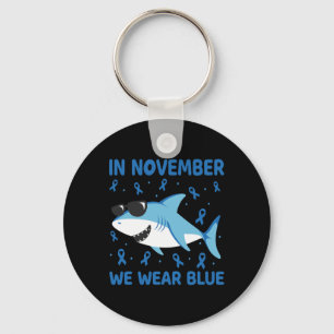 Shark In November We Wear Blue Diabetes Kid Boy To Keychain