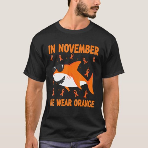 Shark In November We Wear Orange Copd Awareness Ki T_Shirt