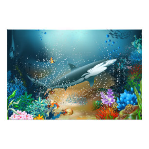 Shark In Ocean Photo Print