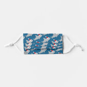 Shark in Santa Hat Christmas Holiday Kids' Cloth Face Mask (Front, Folded)