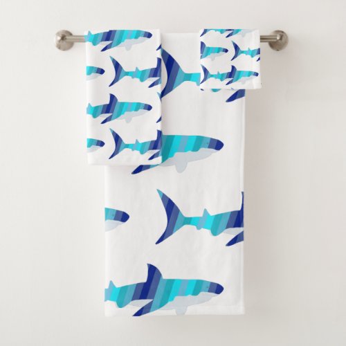 Shark in Shades of Blue Towel