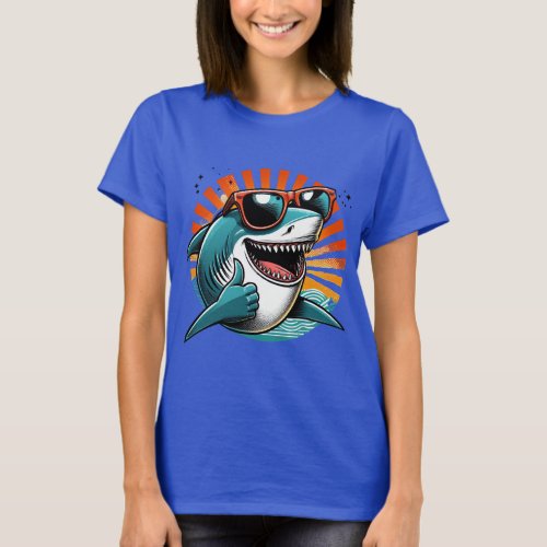 Shark in sunglasses feeling fin_tastic funny shark T_Shirt