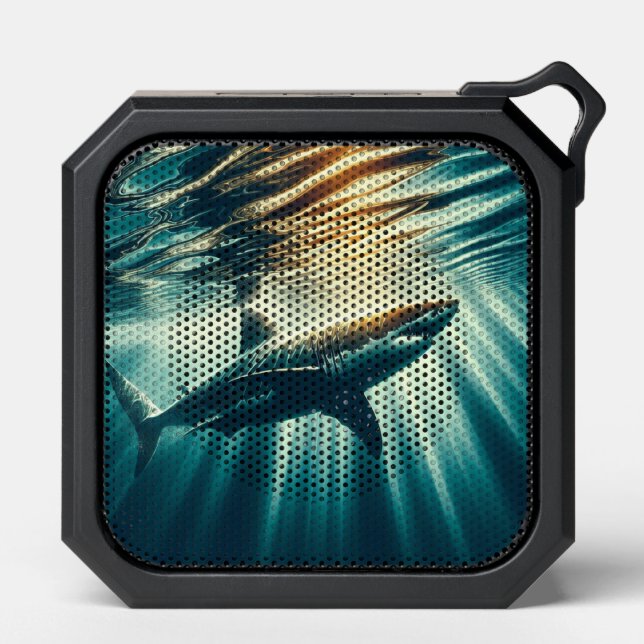 Shark in the deep blue sea & sunlight bluetooth speaker (Front)