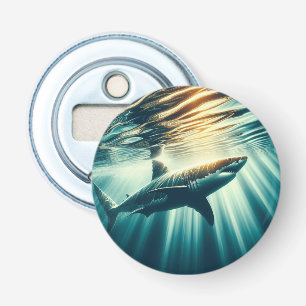 Shark in the deep blue sea & sunlight bottle opener