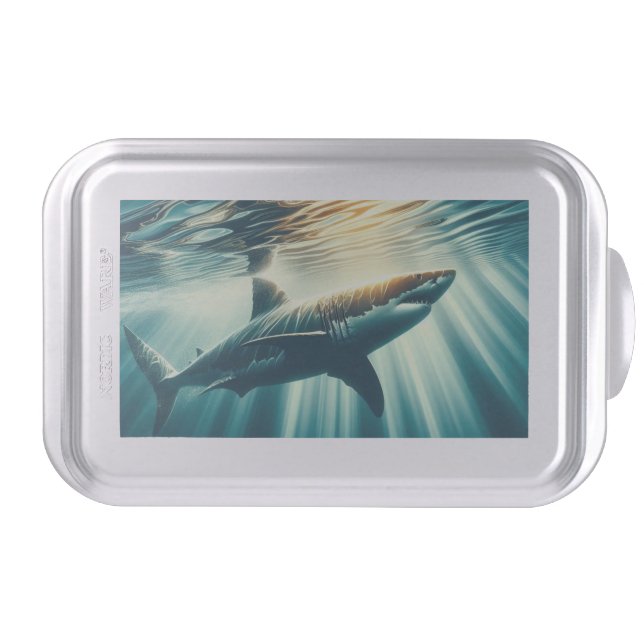 Shark in the deep blue sea & sunlight cake pan (Front)