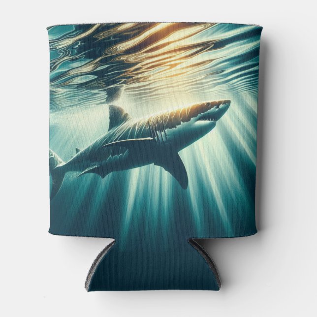 Shark in the deep blue sea & sunlight can cooler (Front)
