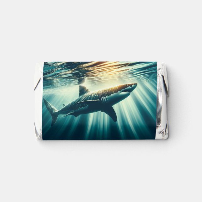 Shark in the deep blue sea & sunlight hershey's miniatures (Front)