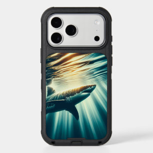 Shark in the deep blue sea & sunlight iPhone 17 pro max case