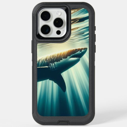 Shark in the deep blue sea  sunlight iPhone 15 pro max case