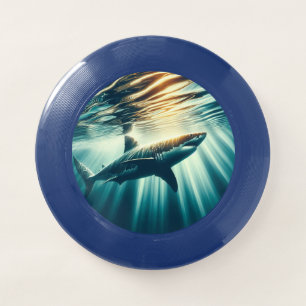 Shark in the deep blue sea & sunlight Wham-O frisbee
