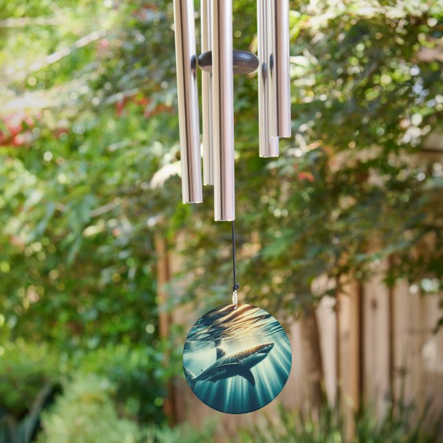 Shark in the deep blue sea & sunlight wind chime  (Backyard)