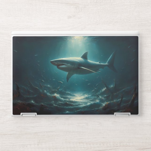 Shark in the Deep Ocean HP Laptop Skin (Front)