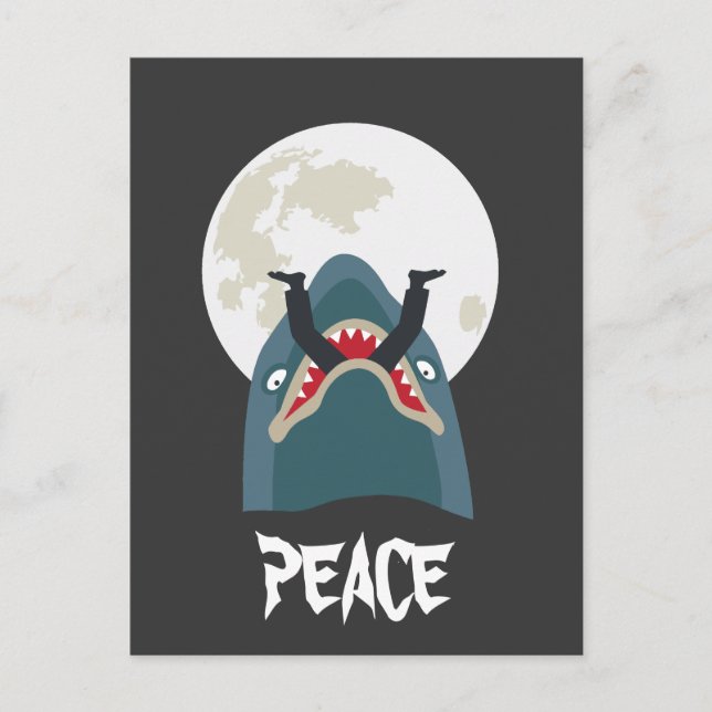 Shark in the moon night postcard (Front)