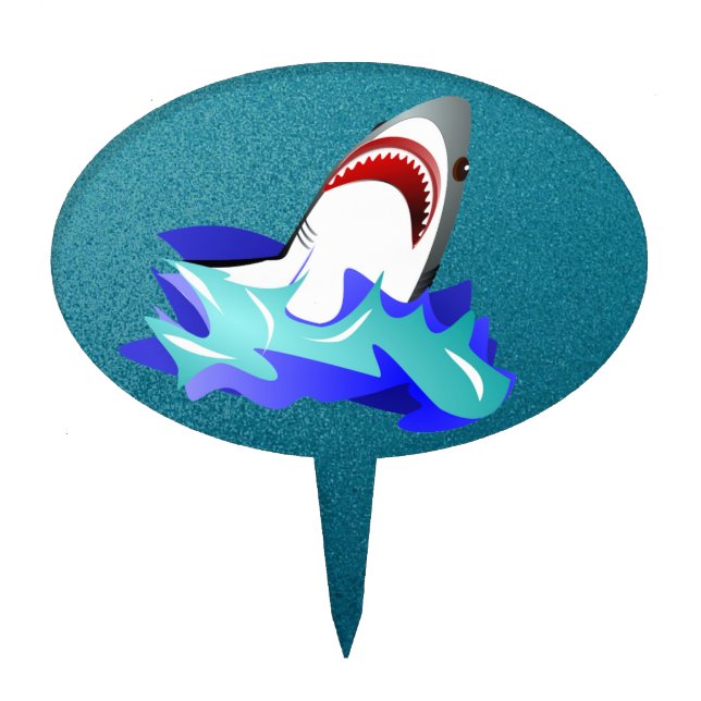 shark in the ocean cake topper (Front)