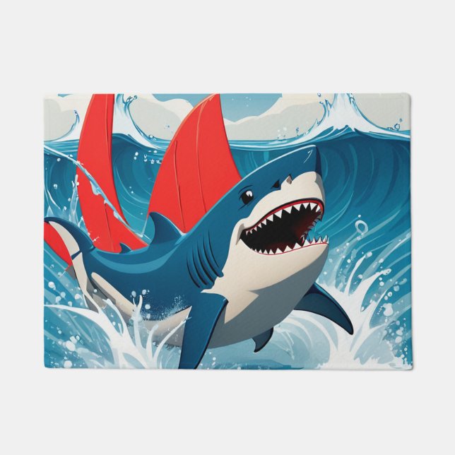 Shark in the Ocean  Doormat (Front)