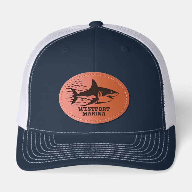 Shark in the Water Leather Patch Hat (Front)