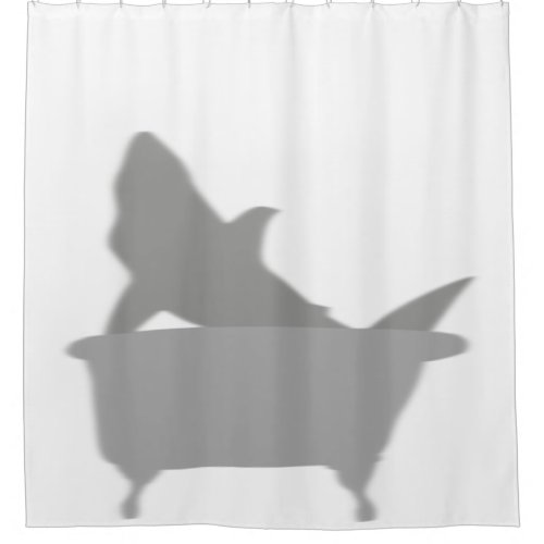 Shark In Tub Funny Shadow Silhouette Shower Curtain
