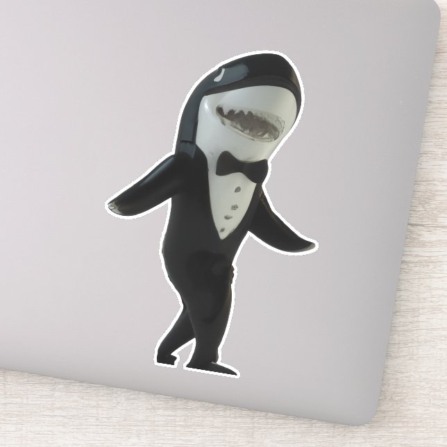 Shark in tux classy cute sticker (Detail)