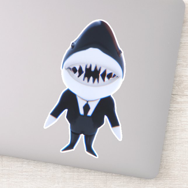 Shark in tux classy cute sticker (Detail)