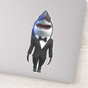 Shark in tux classy cute sticker